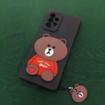 قاب فانتزی خرس قلبی با آویز سامسونگ S21 ultra - تصویر 2