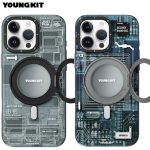 قاب iPhone 16 Pro Max برند یانگ کیت Youngkit futuristic 360 rotation ring stand Series
