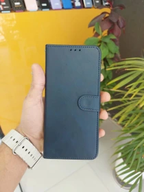 کیف کلاسوری چرمی با درب آهنربایی مناسب برای گوشی شیائومی POCO X6PRO سرمه ای