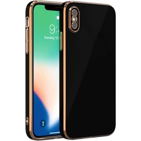 قاب گوشی iPhone X - iPhone XS آیفون طرح ژله ای مای کیس گلد لاین دور طلایی محافظ لنز دار