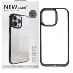 قاب گوشی iPhone 14 Pro آیفون طرح پشت طلق شفاف دور رنگی براق برند نیو اسکین NEW SKIN 2 مشکی