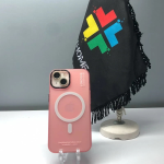 قاب گوشی مدل مگ سیف شفاف رنگ صورتی برای گوشی اپل iPhone 13