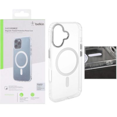 قاب belkin شفاف Magsafe مدل Apple iPhone 16 (پک دار)