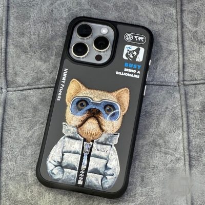 قاب سگ طوسی نیمی آیفون ۱۵پرومکس Nimmy cool & cute iphone 15promax