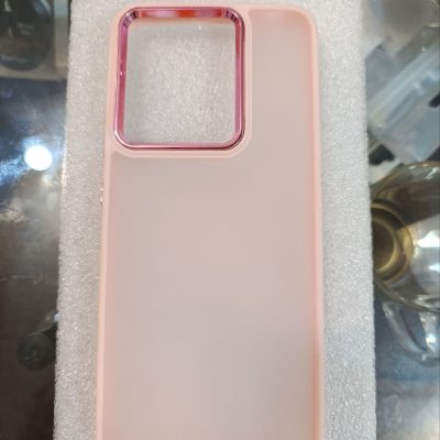 قاب گوشی Redmi 12C / Poco C55 / Redmi 11A شیائومی پشت مات متال کیس دور سیلیکونی صورتی