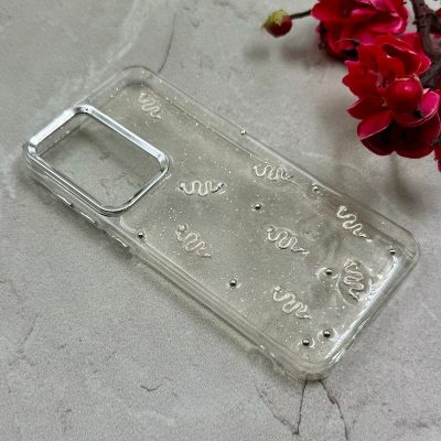 قاب گوشی Galaxy A36 سامسونگ شفاف شاین لنز کرومی برجسته طرح مار