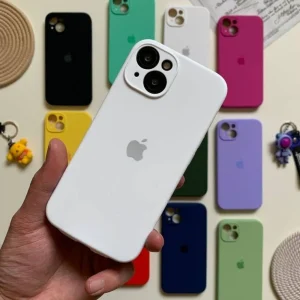 قاب سیلیکونی پاک کنی داخل مخمل مدل Silicone برای گوشی اپل iPhone 5 تا 16 Pro Max