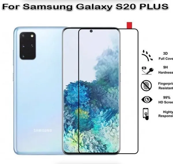گلس فول چسب خمیده سامسونگ Samsung Galaxy S20 Plus شفاف
