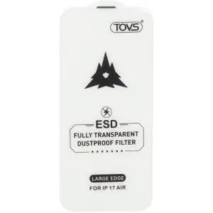 گلس گوشی iPhone 17 Air آیفون شیشه ای TOVS آنتی استاتیک بدون حاشیه Full Cover ESD Anti Static اورجینال کد 48776