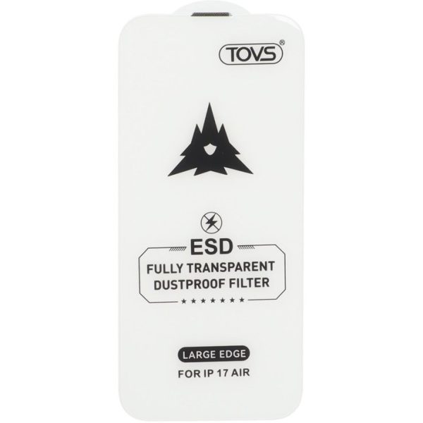 گلس گوشی iPhone 17 Air آیفون شیشه ای TOVS آنتی استاتیک بدون حاشیه Full Cover ESD Anti Static اورجینال کد 48776