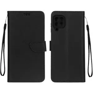 کیف چرمی موبایل مگنتی محافظ لنزدار Samsung Galaxy A22 4G / M22 / M32 4G / F22 - مشکی