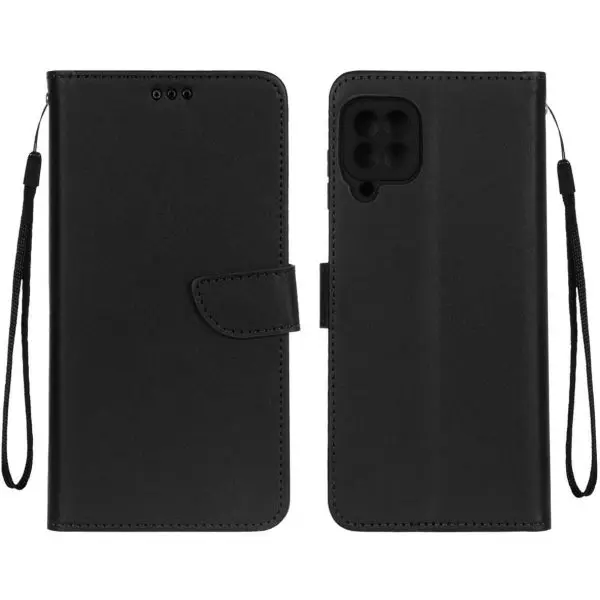 کیف چرمی موبایل مگنتی محافظ لنزدار Samsung Galaxy A22 4G / M22 / M32 4G / F22 - مشکی