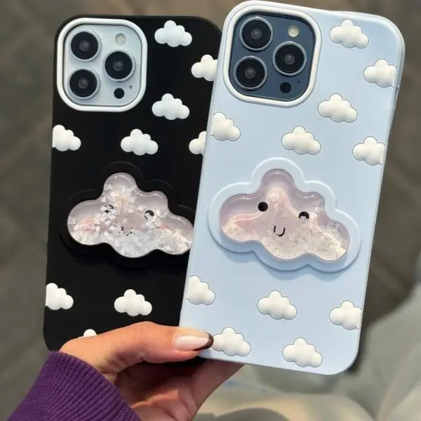 قاب آکواریومی ابری Aqua Cloud Case مناسب مدل های مختلف آیفون | همراه اکسسوری - iPhone 14Pro / ابی